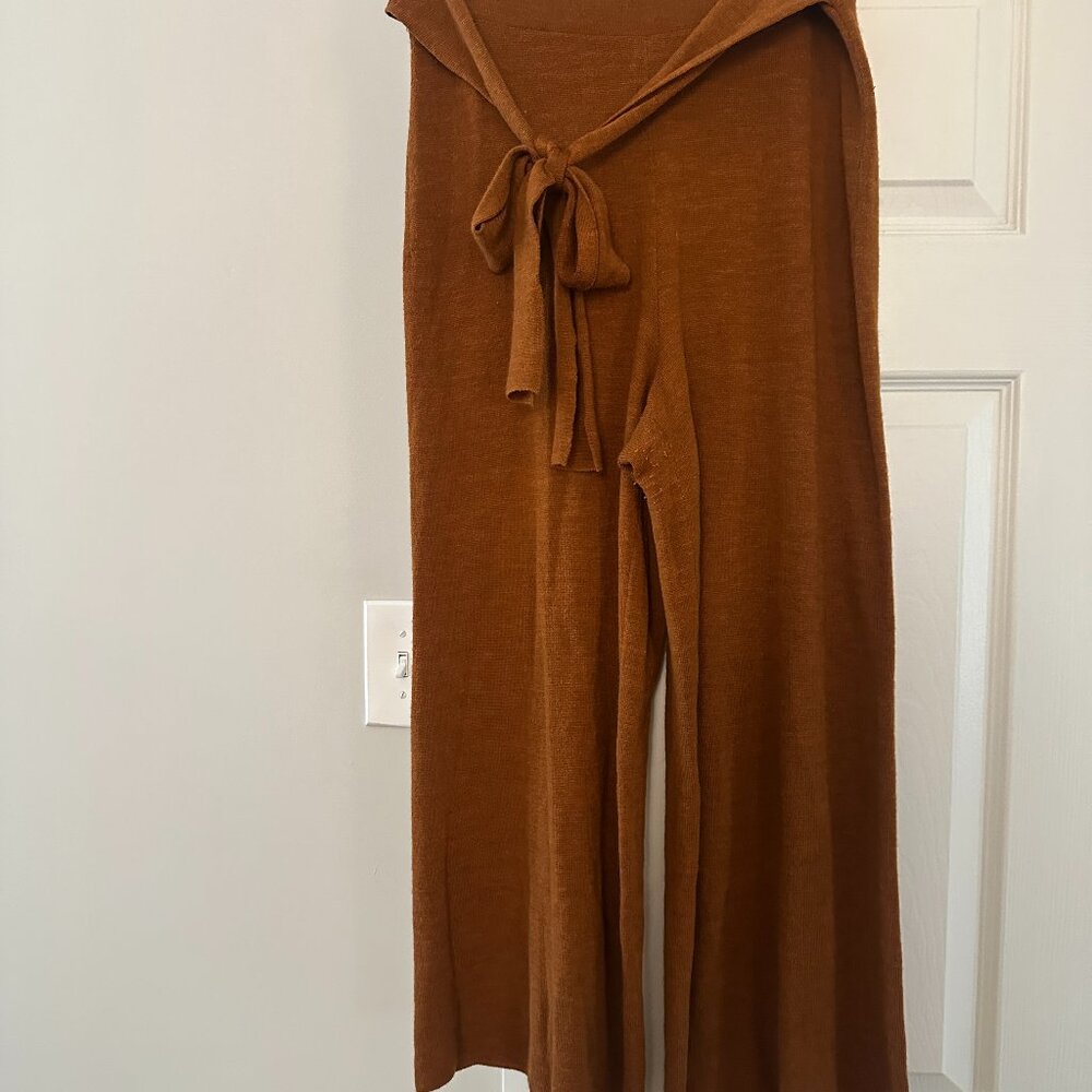 Anthropologie Maeve Sweater Pants in burnt orange